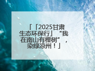 「2025甘肃生态环保行」“我在南山有棵树”，染绿凉州！