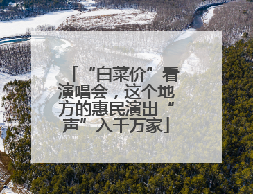 “白菜价”看演唱会，这个地方的惠民演出“声”入千万家