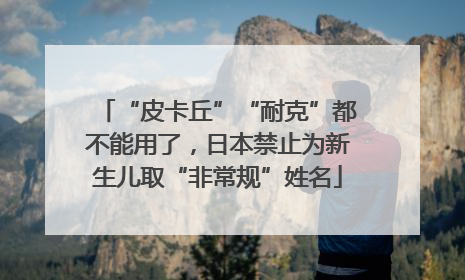 “皮卡丘”“耐克”都不能用了，日本禁止为新生儿取“非常规”姓名
