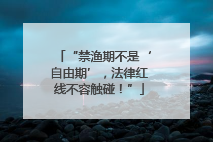 “禁渔期不是‘自由期’，法律红线不容触碰！”