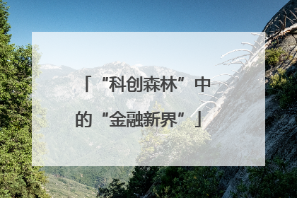 “科创森林”中的“金融新界”