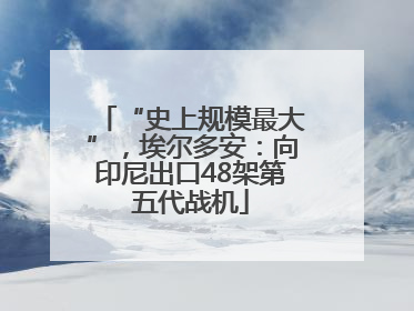 “史上规模最大”，埃尔多安：向印尼出口48架第五代战机