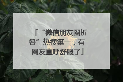“微信朋友圈折叠”热搜第一，有网友直呼舒服了