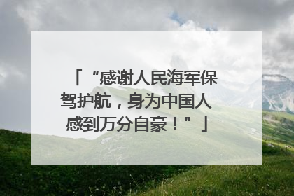 “感谢人民海军保驾护航，身为中国人感到万分自豪！”
