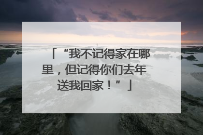 “我不记得家在哪里，但记得你们去年送我回家！”