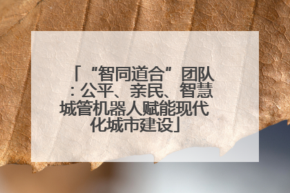 “智同道合”团队：公平、亲民、智慧城管机器人赋能现代化城市建设