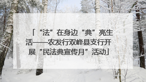 “法”在身边“典”亮生活——农发行双峰县支行开展“民法典宣传月”活动