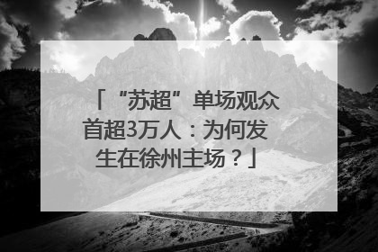 “苏超”单场观众首超3万人：为何发生在徐州主场？