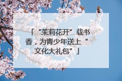 “茉莉花开”载书香，为青少年送上“文化大礼包”