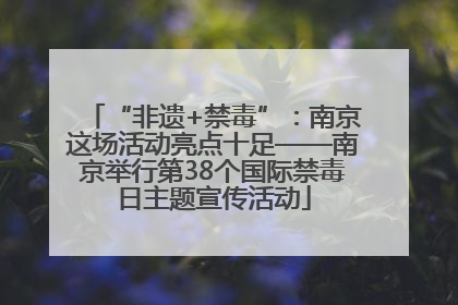 “非遗+禁毒”：南京这场活动亮点十足——南京举行第38个国际禁毒日主题宣传活动