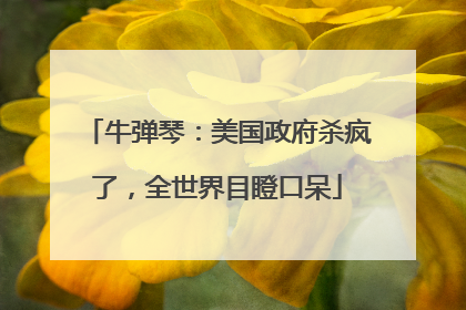 牛弹琴：美国政府杀疯了，全世界目瞪口呆