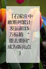 石家庄中欧班列累计发运超15万标箱 “重去重回”成为新亮点