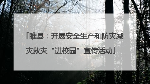 睢县：开展安全生产和防灾减灾救灾“进校园”宣传活动