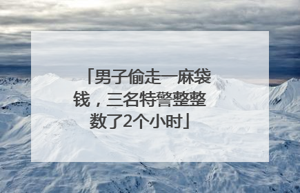 男子偷走一麻袋钱，三名特警整整数了2个小时
