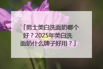 男士美白洗面奶哪个好？2025年美白洗面奶什么牌子好用？