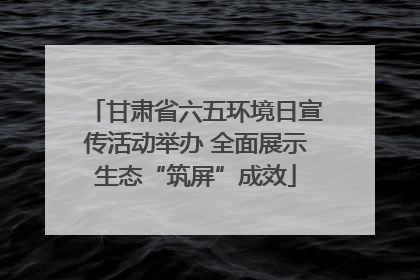 甘肃省六五环境日宣传活动举办 全面展示生态“筑屏”成效