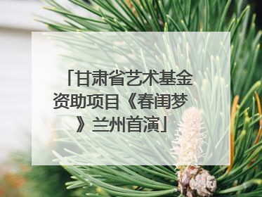 甘肃省艺术基金资助项目《春闺梦》兰州首演