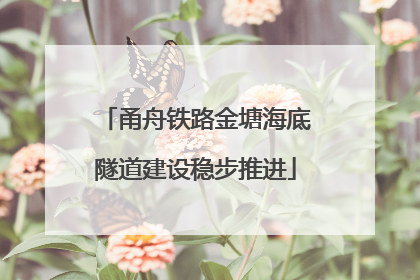 甬舟铁路金塘海底隧道建设稳步推进
