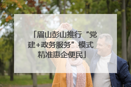 眉山彭山推行“党建+政务服务”模式 精准惠企便民