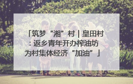 筑梦“湘”村｜皇田村：返乡青年开办榨油坊 为村集体经济“加油”