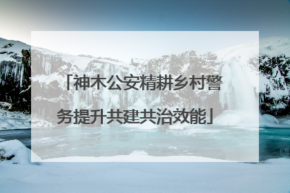 神木公安精耕乡村警务提升共建共治效能