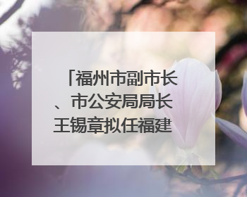 福州市副市长、市公安局局长王锡章拟任福建省政府工作部门正厅长级职务