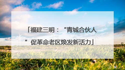 福建三明：“青城合伙人”促革命老区焕发新活力