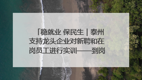 稳就业 保民生｜泰州支持龙头企业对新聘和在岗员工进行实训——到岗就能用 用了就见效
