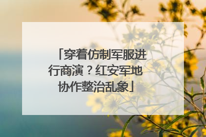 穿着仿制军服进行商演？红安军地协作整治乱象