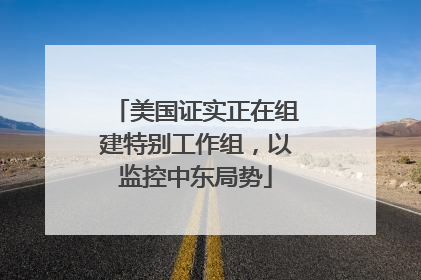 美国证实正在组建特别工作组，以监控中东局势