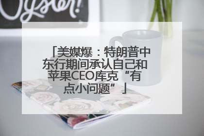 美媒爆：特朗普中东行期间承认自己和苹果CEO库克“有点小问题”