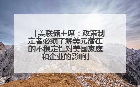 美联储主席：政策制定者必须了解美元潜在的不稳定性对美国家庭和企业的影响