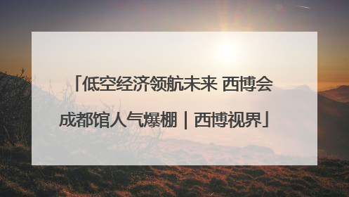 低空经济领航未来 西博会成都馆人气爆棚｜西博视界