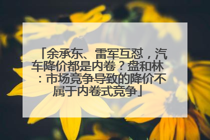 余承东、雷军互怼，汽车降价都是内卷？盘和林：市场竞争导致的降价不属于内卷式竞争
