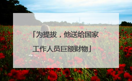 为提拔，他送给国家工作人员巨额财物