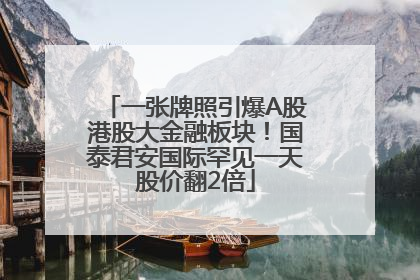 一张牌照引爆A股港股大金融板块！国泰君安国际罕见一天股价翻2倍