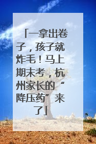 一拿出卷子，孩子就炸毛！马上期末考，杭州家长的“降压药”来了