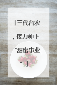 三代台农，接力种下“甜蜜事业”