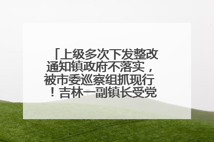 上级多次下发整改通知镇政府不落实，被市委巡察组抓现行！吉林一副镇长受党内警告处分
