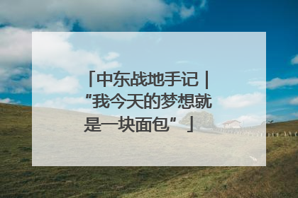 中东战地手记｜“我今天的梦想就是一块面包”
