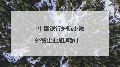 中国银行护航小微外贸企业加速跑