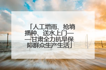 人工增雨、抢墒播种、送水上门——甘肃全力抗旱保障群众生产生活