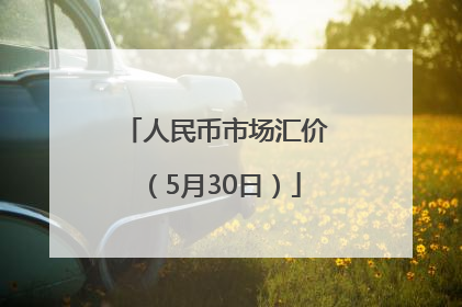 人民币市场汇价（5月30日）