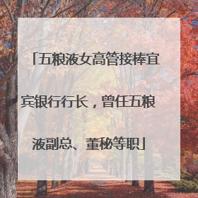 五粮液女高管接棒宜宾银行行长，曾任五粮液副总、董秘等职