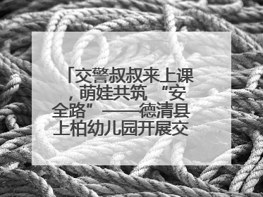 交警叔叔来上课，萌娃共筑 “安全路”——德清县上柏幼儿园开展交通安全课