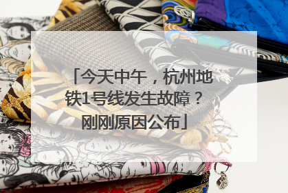 今天中午，杭州地铁1号线发生故障？刚刚原因公布