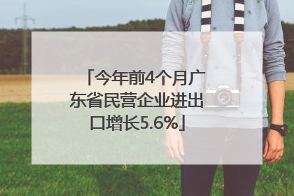 今年前4个月广东省民营企业进出口增长5.6%