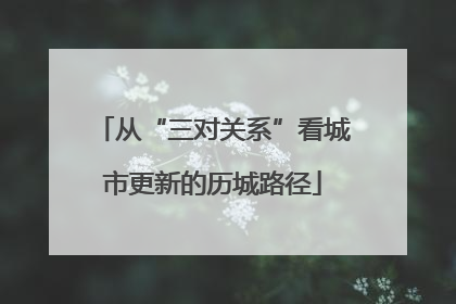 从“三对关系”看城市更新的历城路径