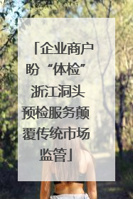 企业商户盼“体检” 浙江洞头预检服务颠覆传统市场监管