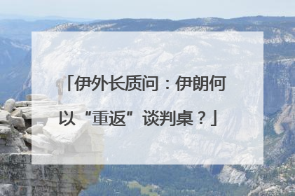 伊外长质问：伊朗何以“重返”谈判桌？